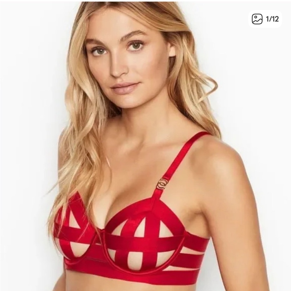 Victoria's Secret Bold Red Strappy Demi Bra
